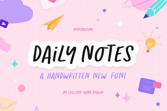 Daily Notes: A Handwritten Display Font for Editorial Design