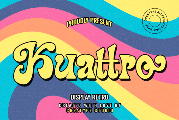 Kuattro: A Retro Display Typeface for Handmade Products