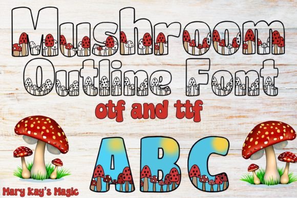 Mushroom Outline: A Whimsical Display Font for Modern Web Design