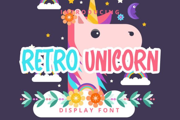 Retro Unicorn: A Playful Display Font for Marketing Graphics