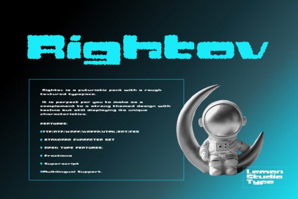 Rightov for Editorial Design: A Futuristic Display Font with Rough Texture