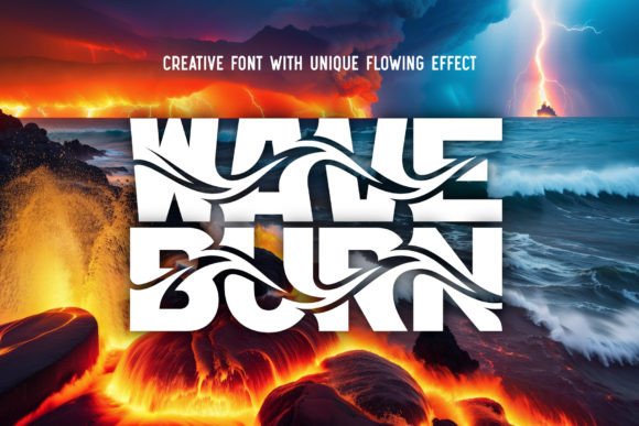 Wave Burn Display Font for Creative Editorial Layouts